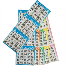 Load image into Gallery viewer, Bingo Paper Game Cards 3 on 5 sheets 100 Books