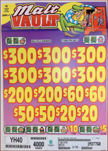Load image into Gallery viewer, $1 Instant Pull Tabs  - Malt Vault or Similar Title - $300 Top Prize 4000 Count