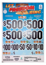 Load image into Gallery viewer, $1 Instant Pull Tabs – Let Freedom Ring – $500 Top Prize | 4,000 Count