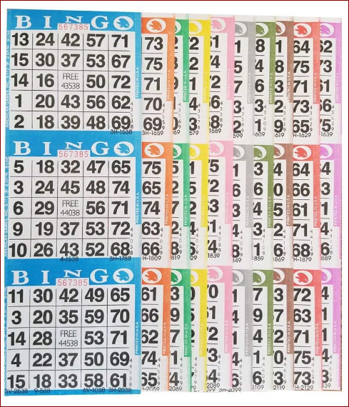 Bingo Paper Game Cards 3 on 10 sheets 100 Books