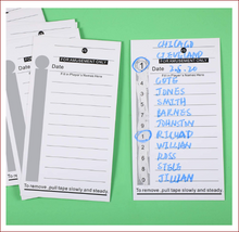 Load image into Gallery viewer, Side by side comparison of 2 scratch off strip cards
