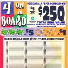 Load image into Gallery viewer, $1 Novelty Pull Tabs - Seal Cards, Holders Game - 4 On A Board, 440 Count
